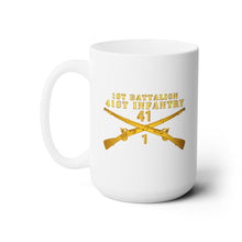 Load image into Gallery viewer, White Ceramic Mug 15oz - Army - 1st Bn 41st Infantry X 300 - Hat'