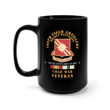 Load image into Gallery viewer, Black Mug 15oz - Army - 100th Field Artillery Rocket Battalion - Cold War w COLD SVC X 300