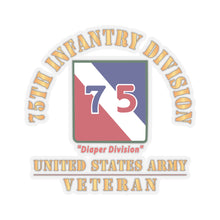 Load image into Gallery viewer, Kiss-Cut Stickers - Army - SSI - 75th Infantry Division - Diaper Division - US Army Veteran X 300