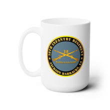 Load image into Gallery viewer, White Ceramic Mug 15oz - Army - 38th Infantry Regiment - Buffalo Soldiers - Jackson Barracks, LA w Inf Branch