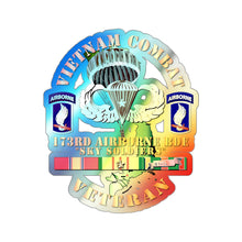 Load image into Gallery viewer, Holographic Die-cut Stickers - Vietnam Combat Infantry Veteran w 173rd Airborne Bde SSI V1