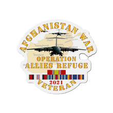 Load image into Gallery viewer, Die-Cut Magnets - Army - Afghanistan War - Operation Allies Refuge - Veteran w AFGHAN SVC