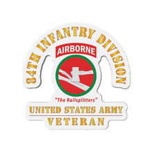 Load image into Gallery viewer, Die-Cut Magnets - Army - SSI - 84th Infantry Division w Airborne Tab - The Railsplitters - US Army Veteran X 300