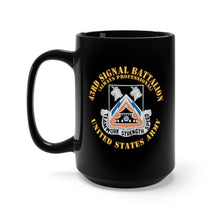 Load image into Gallery viewer, Black Mug 15oz - 43rd Signal Battalion - Always Professional - US Army w DUI X 300
