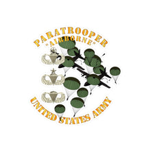 Load image into Gallery viewer, Kiss-Cut Vinyl Decals - Army - Paratrooper w 3 Airborne Badges - Mass Tac