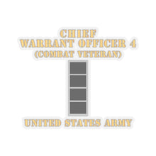 Load image into Gallery viewer, Kiss-Cut Stickers - Army - Chief Warrant Officer 4 - CW04 - Combat Veteran - Flat - X 300