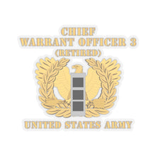 Load image into Gallery viewer, Kiss-Cut Stickers - Army - Chief Warrant Officer - CW03 - Retired - Flat - Eagle and Bar X 300