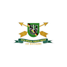 Load image into Gallery viewer, Kiss-Cut Vinyl Decals - Army - 1st Battalion, 10th Special Forces Group - Flash w Br - Ribbon X 300