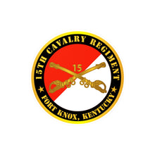 Load image into Gallery viewer, Kiss-Cut Vinyl Decals - Army - 15th Cavalry Regiment - Ft Knox, KY w Cav Branch