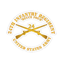 Load image into Gallery viewer, Kiss - Cut Stickers - Army - 24th Infantry Regiment - Deuce Four - Branch Insignia