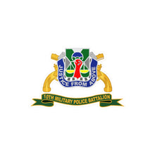 Load image into Gallery viewer, Kiss-Cut Vinyl Decals - Army - 10th Military Police Battalion w Br - Ribbon