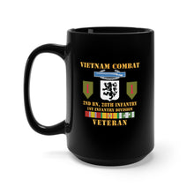 Load image into Gallery viewer, Black Mug 15oz - Vietnam Combat Infantry Veteran w 2nd Bn 28th Inf 1st Inf Div - Hat X 300