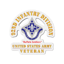 Load image into Gallery viewer, Die-Cut Magnets - Army - DUI - 92nd Infantry Division - Buffalo Soldiers - US Army Veteran X 300