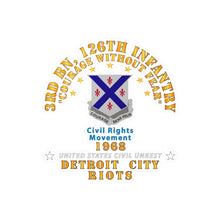 Load image into Gallery viewer, Kiss-Cut Vinyl Decals - Army - 3rd Bn 126th Infantry Detroit City Riots 1968 - Civil Rights Movement