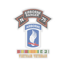 Load image into Gallery viewer, Kiss-Cut Stickers - SOF - N Company Scroll - 173rd Airborne Bde - Vietnam Veteran w VN SVC