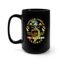 Load image into Gallery viewer, Black Mug 15oz - Vietnam Combat Cavalry Veteran w 2Bn 8th Cav COA - 1st Cav Div ABN X 300