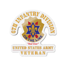 Load image into Gallery viewer, Die-Cut Magnets - Army - DUI - 6th Infantry Division - Red Star - US Army Veteran X 300