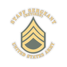 Load image into Gallery viewer, Kiss-Cut Stickers - Army - Staff Sergeant - SSG - Retired - Flat X 300
