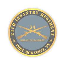 Load image into Gallery viewer, Kiss-Cut Stickers - Army - 24th Infantry Regiment - Fort McKavett, TX - Buffalo Soldiers w Inf Branch