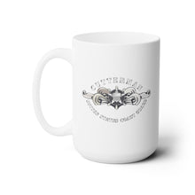 Load image into Gallery viewer, White Ceramic Mug 15oz - USCG - Cutterman Badge - Enlisted - Silver