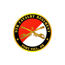 Load image into Gallery viewer, Kiss-Cut Vinyl Decals - Army - 9th Cavalry Regiment - Fort Sill, OK w Cav Branch