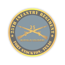 Load image into Gallery viewer, Kiss-Cut Stickers - Army - 25th Infantry Regiment - Fort Stockton, TX - Buffalo Soldiers w Inf Branch X 300