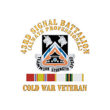 Load image into Gallery viewer, Kiss-Cut Vinyl Decals - Army - 43rd Signal Battalion - Cold War Veteran - DUI w COLD SVC X 300