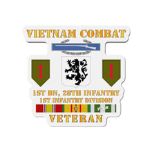 Load image into Gallery viewer, Die-Cut Magnets - Army - Vietnam Combat Infantry Veteran w 1st Bn 28th Inf 1st Inf Div