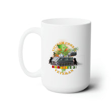 Load image into Gallery viewer, White Ceramic Mug 15oz - Army - Vietnam Combat Vet - w APCs- Ambush