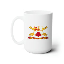 Load image into Gallery viewer, White Ceramic Mug 15oz - Army - 24th Field Artillery w Br - Ribbon