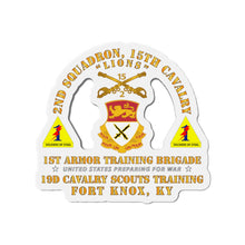 Load image into Gallery viewer, Die-Cut Magnets - Army - 2nd Squadron, 15th Cavalry (19D) - 1st Ar Tng Bde Ft Knox, KY