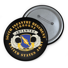Load image into Gallery viewer, Custom Pin Buttons - Airborne Badge - 504th Infantry Regiment wo DS X 300 Essential