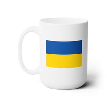 Load image into Gallery viewer, White Ceramic Mug 15oz - Flag of Ukaraine X 300