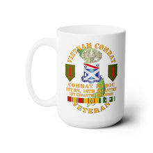 Load image into Gallery viewer, White Mug 15oz - Combat Medic - 1st Bn 18th Inf 1st Inf Div SSI