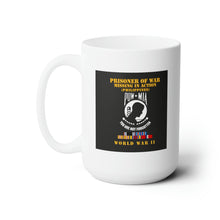 Load image into Gallery viewer, White Ceramic Mug 15oz - Army - POW - MIA - Phili WWII w PAC SVC - SMALL