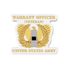 Load image into Gallery viewer, Die-Cut Magnets -SSI - Army - Warrant Officer - W01 - Veteran - Flat - Eagle and Bar X 300