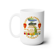 Load image into Gallery viewer, White Ceramic Mug 15oz - Army - Vietnam Combat Vet w 1st Bn 5th Inf - 25th Inf Div - Operation Attleboro w VN SVC