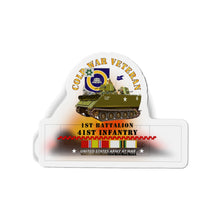 Load image into Gallery viewer, Die-Cut Magnets - Army - Cold War Vet - 1st Bn 41st Infantry - M113 APC w COLD SVC