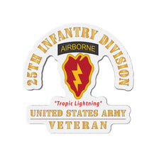 Load image into Gallery viewer, Die-Cut Magnets - Army - SSI - 25th Infantry Division With text - Tropic Lightning - US Army Veteran X 300