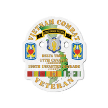 Load image into Gallery viewer, Die-Cut Magnets - Army - Vietnam Combat Veteran w D Troop - 17th Cav - 199th Inf Bde W SVC X 300