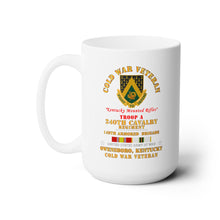Load image into Gallery viewer, White Ceramic Mug 15oz - Army - Cold War Vet - Troop A, 240th Cavalry Regiment - Owensboro, Kentucky w COLD SVC