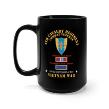 Load image into Gallery viewer, Black Mug (11oz, 15oz) - 4th Cavalry Regiment - Vietnam War w PUC and VUA