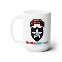 Load image into Gallery viewer, White Mug 15oz -1st Ranger Infantry Co - 2nd ID SSI w KOREA SVC X 300