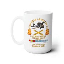Load image into Gallery viewer, White Ceramic Mug 15oz - Army - 52nd FA Bn, 21st RCT, TF Smith - Korean War w KOREA SVC