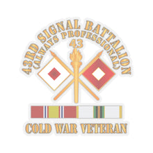 Load image into Gallery viewer, Kiss - Cut Stickers - Army - 43rd Signal Battalion - Cold War Veteran w COLD SVC X 300