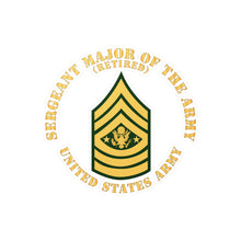 Load image into Gallery viewer, Kiss-Cut Vinyl Decals - Army - Sergeant Major of the Army - SMA - Retired - Flat X 300