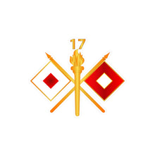 Load image into Gallery viewer, Kiss-Cut Vinyl Decals - Army - 17th Signal Battalion w Unit Number - Branch wo Txt