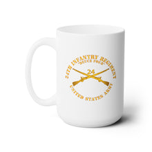 Load image into Gallery viewer, White Ceramic Mug 15oz - Army - 24th Infantry Regiment - Deuce Four - Branch Insignia