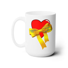 Load image into Gallery viewer, White Ceramic Mug 15oz - ARMY - Heart - Yellow Ribbon - Support Troops and Vets X 300