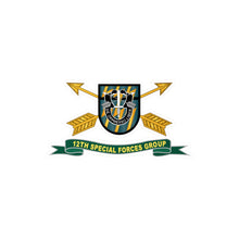 Load image into Gallery viewer, Kiss-Cut Vinyl Decals - Army - 12th Special Forces Group - Flash w Br - Ribbon X 300